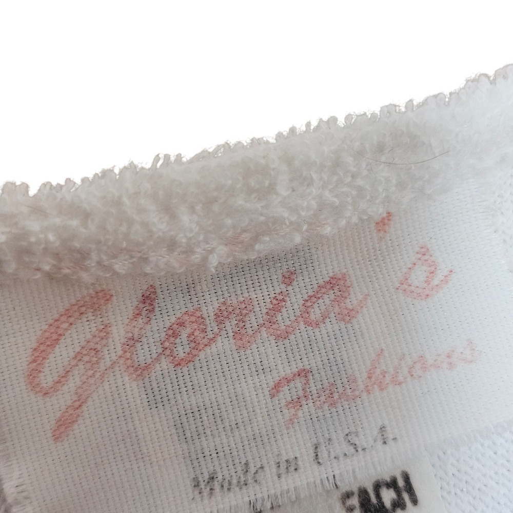 Vintage Gloria's Fashions Terry Cloth Robe Womens Small White Pastel Buttons - Picture 4 of 8